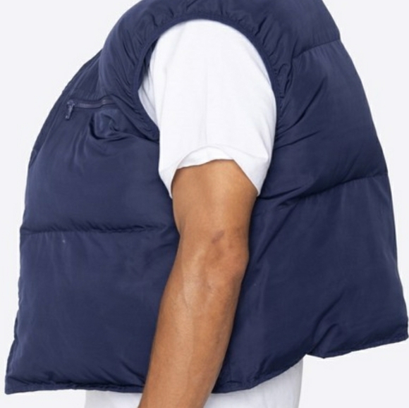Navy Reversible Puffer Vest - Picture 2 of 5
